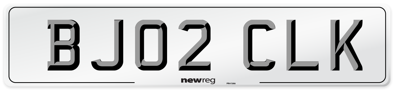 BJ02 CLK Number Plate from New Reg